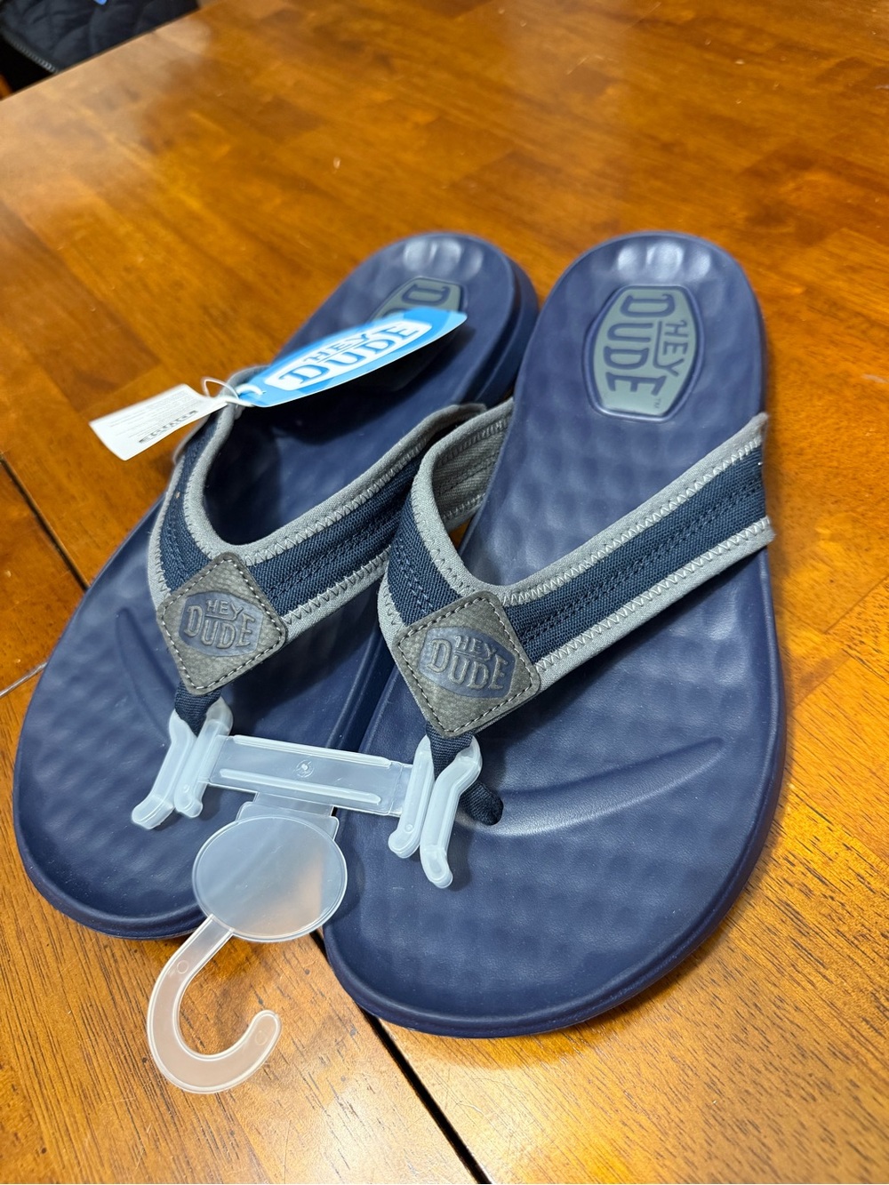 Brand New Hey Dude Men's Navy Blue MYERS Flip Flop Sandals Size 10 & 11